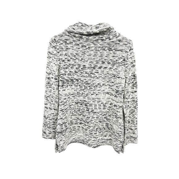 Preswick & Moore Petite Black White Marled Cowl Neck Pocket Sweater Size PM NWT - Picture 4 of 6